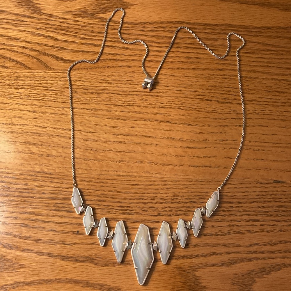 Kendra Scott Adjustable Multi Stone Silver Neckla… - image 2